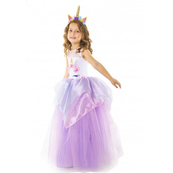 Ünicorn Kostüm Ünicorn Çocuk Elbisesi - Resim 3