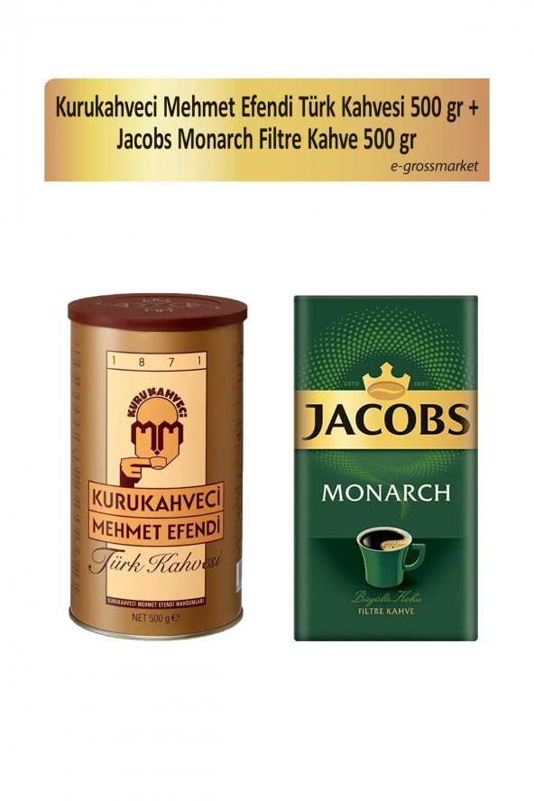 Mehmet Efendi Türk Kahvesi 500 gr + Jacobs Monarch Filtre Kahve 500 gr ürün görseli 1