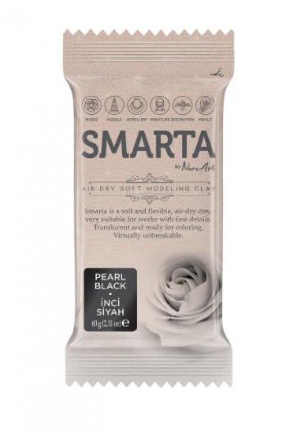 SMARTA HAVAYLA KURUYAN MODELLEME HAMURU METALİK SİYAH İNCİ 60GR ürün görseli 1