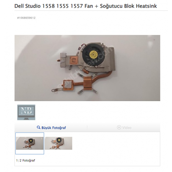 Dell Studio 1558 1555 1557 Fan + Soğutucu Blok Heatsink ürün görseli 1