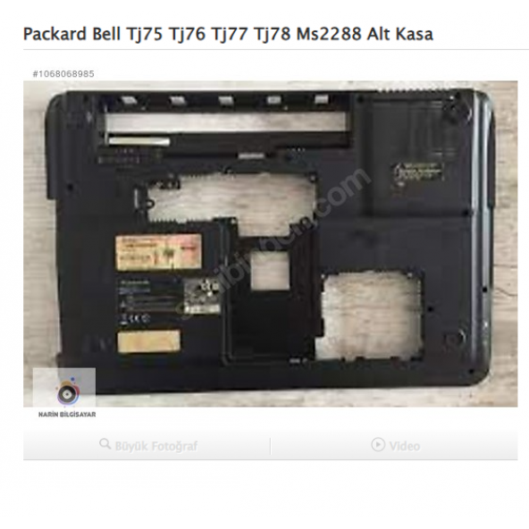 Packard Bell Tj75 Tj76 Tj77 Tj78 Ms2288 Alt Kasa ürün görseli 1