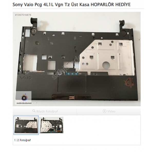 Sony Vaio Pcg 4L1L Vgn Tz Üst Kasa HOPARLÖR HEDİYE ürün görseli 1