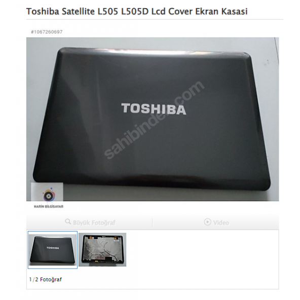 Toshiba Satellite L505 L505D Lcd Cover Ekran Kasası ürün görseli 1