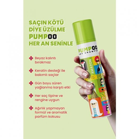 Pumpoo Dry Shampoo - Amazon 200 ml - Resim 4