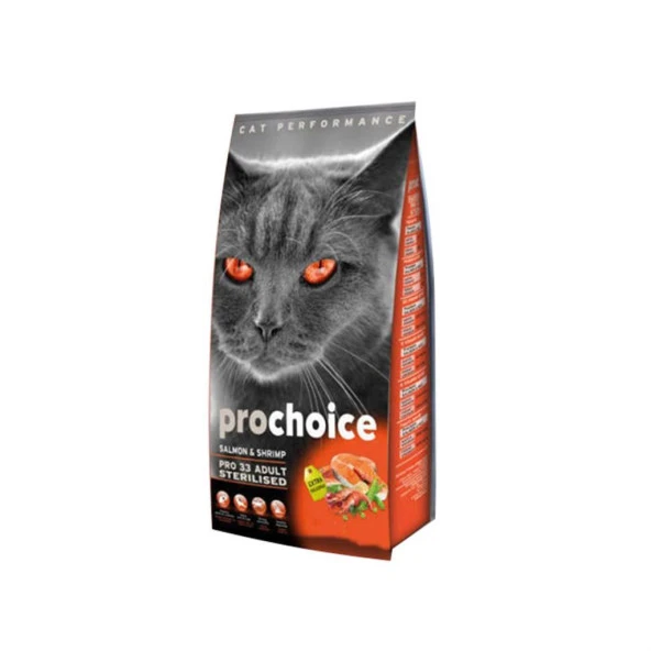 Prochoice Cat Pro 33 Somonlu ve Karidesli Kısırlaştırılmış Kedi Maması 2 Kg ürün görseli 1