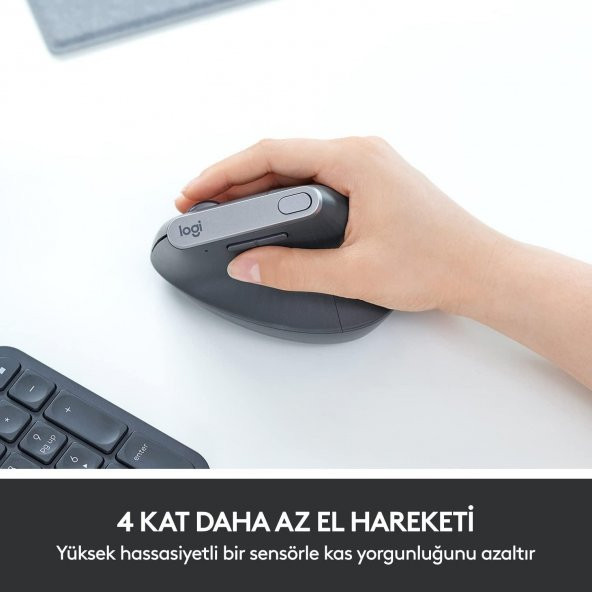 Logitech MX Vertical Advanced Ergonomic Ergo Mouse - Resim 6