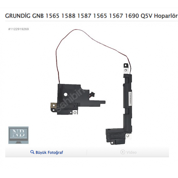 GRUNDİG GNB 1565 1588 1587 1565 1567 1690 Q5V Hoparlör 2.eL ürün görseli 1