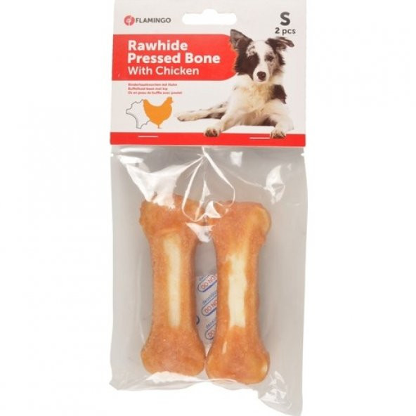 Flamingo Tavuk Eti Kaplı Kemik Köpek Ödülü 2 Li 10 Cm 120 gr Skt:05/2026 ürün görseli 1