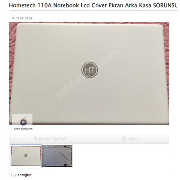 Hometech 110A Notebook Lcd Cover Ekran Arka Kasa SORUNSUZ ürün görseli 1