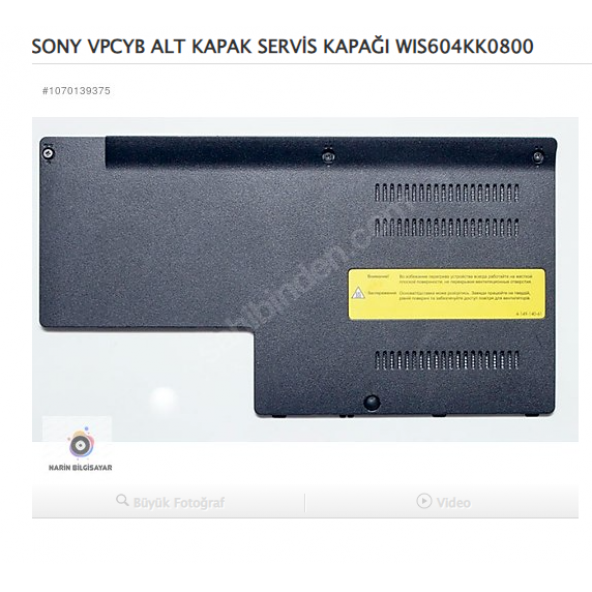 SONY VPCYB ALT KAPAK SERVİS KAPAĞI WIS604KK0800 ürün görseli 1