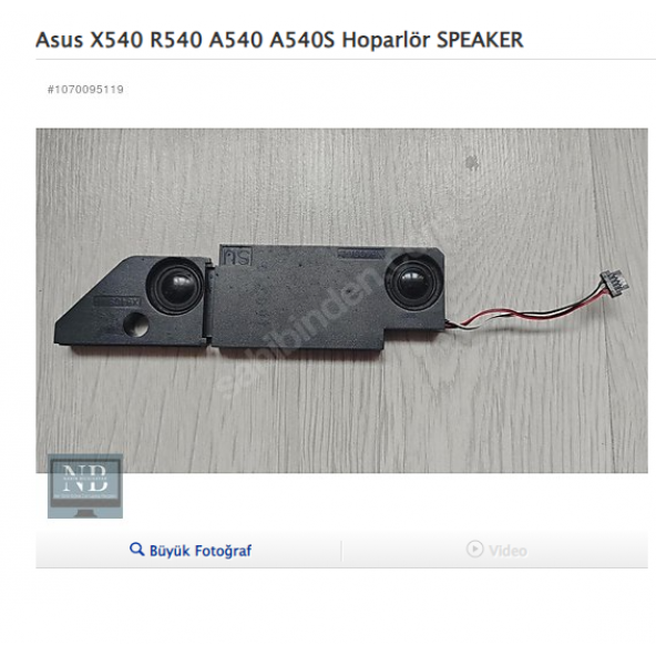 Asus X540 R540 A540 A540S X540S X540SA Hoparlör SPEAKER ürün görseli 1