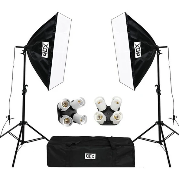 GDX TLB-4 Pro Light 50x70 cm 4 Duylu 2'li Softbox Fotoğraf ve Video Çekim Işık Seti (Lambasız) ürün görseli 1