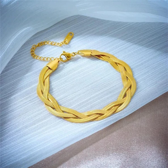 Örgü Gold Çelik Bileklik Sns400377 ürün görseli 1