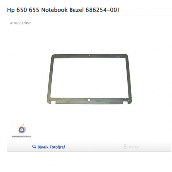 Hp 650 655 Notebook Bezel 686254-001 ürün görseli 1