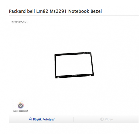 Packard bell Lm82 Ms2291 Notebook Bezel ürün görseli 1