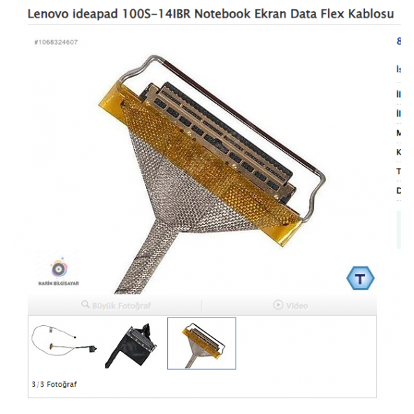 Lenovo ideapad 100S-14IBR Notebook Ekran Data Flex Kablosu - Resim 3