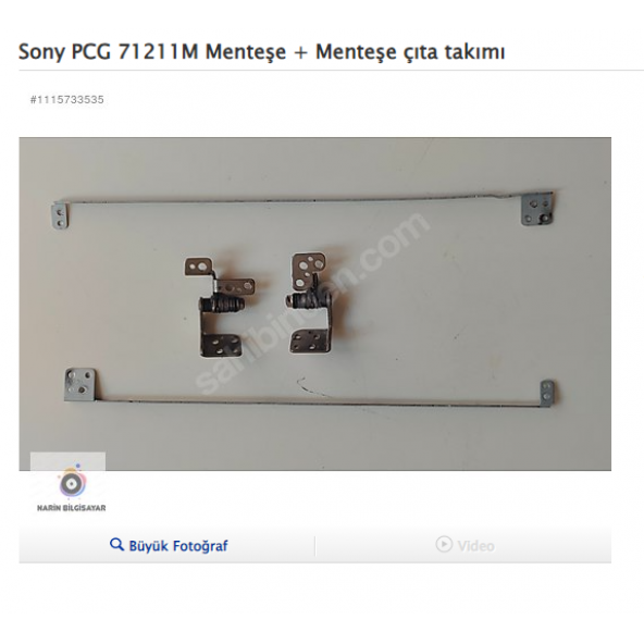 Sony PCG 71211M Menteşe + Menteşe çıta takımı ürün görseli 1