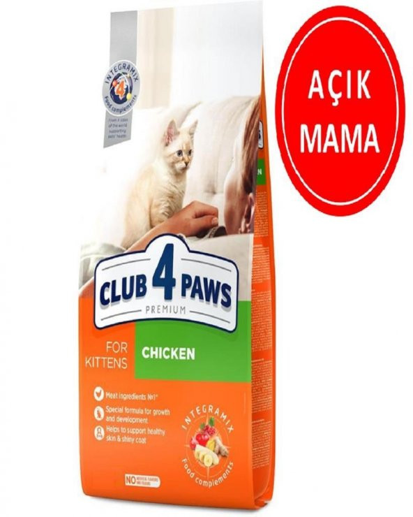 Club4Paws Premium Kitten Tavuklu Yavru Kedi Maması 1 Kg AÇIK ürün görseli 1