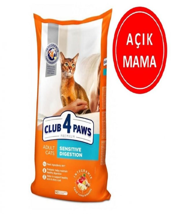Club4Paws Senstive Digestion Tavuklu Hassas Sindirim Destekleyici Yetişkin Kedi Maması 1 Kg AÇIK ürün görseli 1
