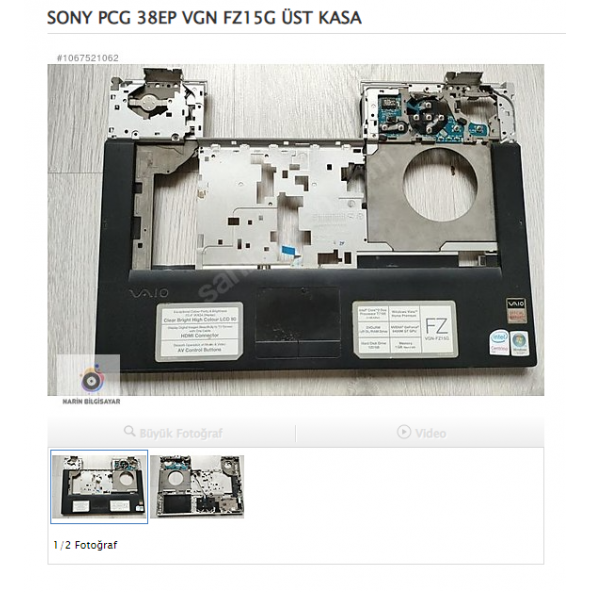 SONY PCG 38EP VGN FZ15G ÜST KASA ürün görseli 1