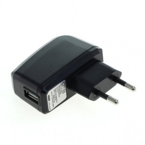 USB güç kaynağı siyah - şarj cihazı - priz adaptörü - fiş 5V- 0.5A üniversal - akıllı telefon 1 adet ürün görseli 1