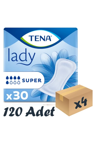 Tena Lady Süper 7 damla Kadın Mesane Pedi 30'lu 4 paket / 120 adet ürün görseli 1