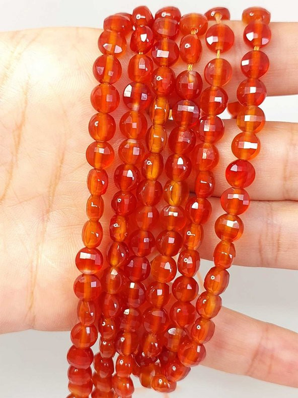 Akik Taşı YASSI Faset Kesim Dizi 6x4mm (42805) ürün görseli 1