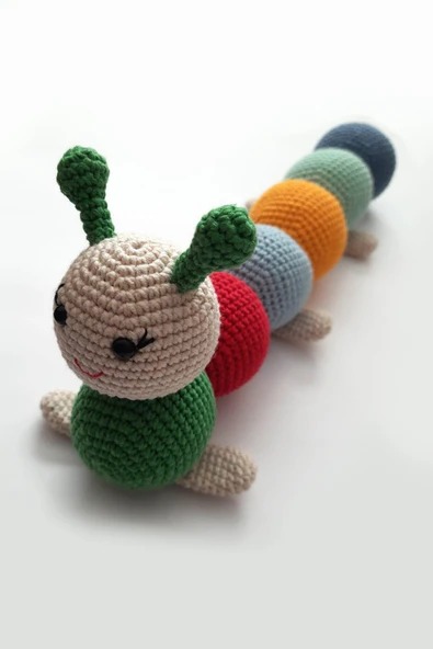 Şirin Tırtıl Amigurumi Organik Oyuncak ürün görseli 1