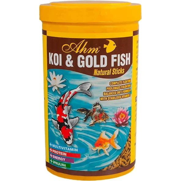 Ahm Koi Goldfish Natural Sticks Japon Balığı Yemi 1000ml ürün görseli 1