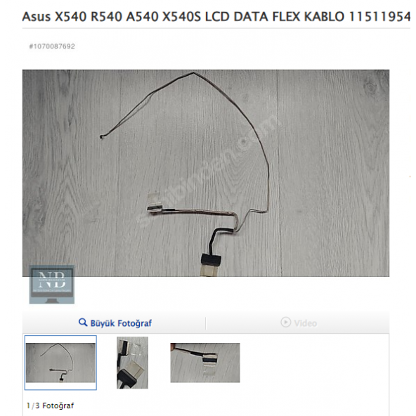Asus X540 R540 A540 X540S X540L R540S LCD DATA FLEX KABLO 30 PİN ürün görseli 1