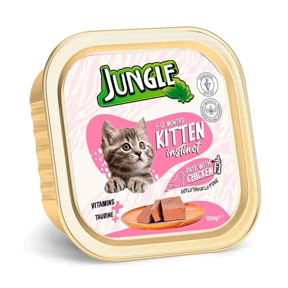 Jungle Yavru Kedi Yaş Mama Sütlü Tavuklu 100 Gr ürün görseli 1