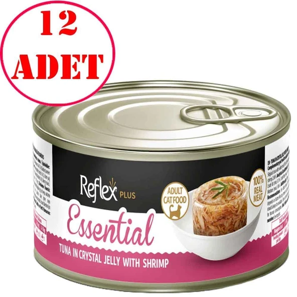 Reflex Plus Essential Ton Balıklı ve Karidesli Jel Yetişkin Kedi Konservesi 70 Gr 12 AD ürün görseli 1