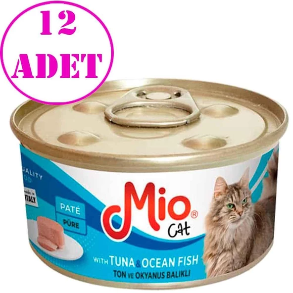 Mio Ton Balıklı Ve Deniz Balıklı Püre Konserve Kedi Maması 85 gr 12 AD ürün görseli 1