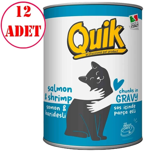 Quik Kedi Konservesi Somon Karides 415 gr 12 AD ürün görseli 1