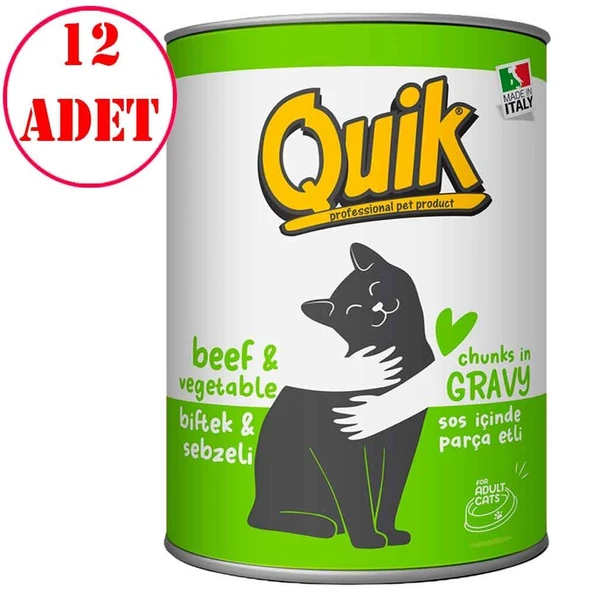 Quik Biftekli ve Sebzeli Kedi Konservesi 415 Gr 12 AD ürün görseli 1