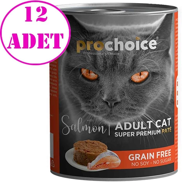 Pro Choice Adult Somonlu Kedi Konservesi Pate 400 Gr 12 AD ürün görseli 1