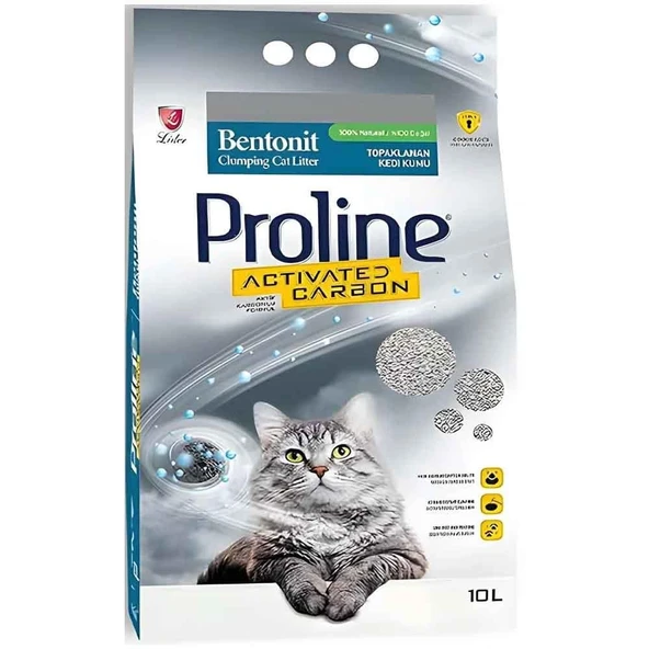 ProLine Aktif Karbonlu Bentonit Kedi Kumu 10 LT ürün görseli 1