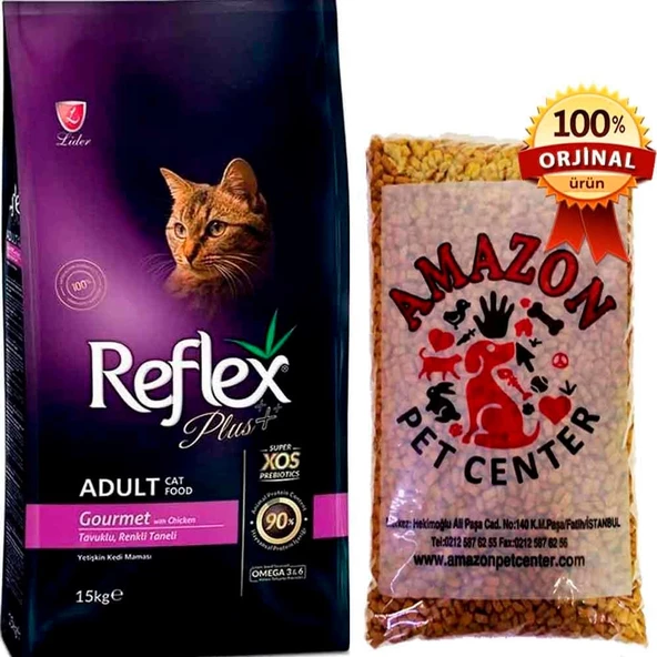 Reflex Plus Tavuklu Renkli Taneli Kedi Maması Açık 1 Kg ürün görseli 1