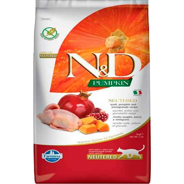 ND Tahılsız Balkabak Bıldırcın Nar Kısır Kedi Maması 5 Kg ürün görseli 1
