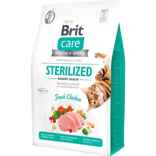Brit Care Hypo-Allergenic Üriner Sistem Sağlığı için Tahılsız Kısırlaştırılmış Kedi Maması 2 kg ürün görseli 1