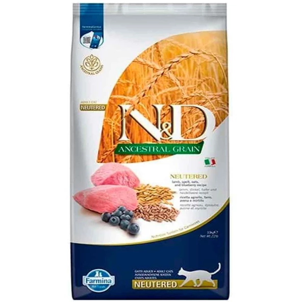ND Az Tahıllı Kuzu Etli Kısırlaştırılmış Kedi Maması 10 Kg ürün görseli 1