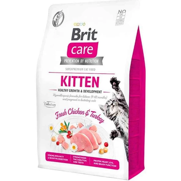 Brit Care Hypo-Allergenic Tavuklu ve Hindili Tahılsız Yavru Kedi Maması 7 Kg ürün görseli 1
