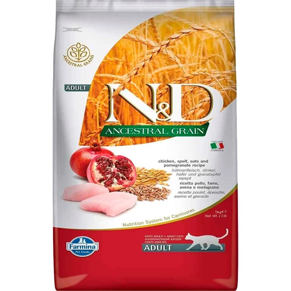 ND Düşük Tahıllı Tavuklu Narlı Kedi Maması 5 kg ürün görseli 1