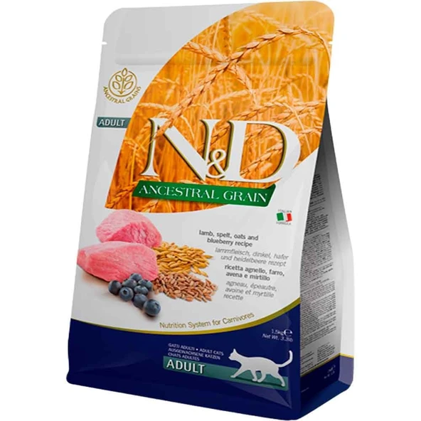 ND Düşük Tahıllı Kuzulu Yaban Mersinli Kedi Maması 1,5 Kg ürün görseli 1