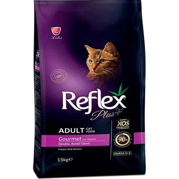 Reflex Plus Tavuklu Renkli Taneli Kedi Maması 15 Kg ürün görseli 1
