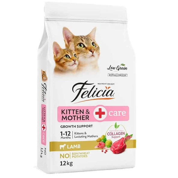 Felicia Düşük Tahıllı Kuzulu Yavru Kedi Maması 12 kg ürün görseli 1