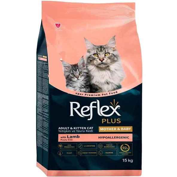 Reflex Plus Mother Baby Kuzulu Yavru Hamile ve Emziren Kedi Maması 15 Kg ürün görseli 1