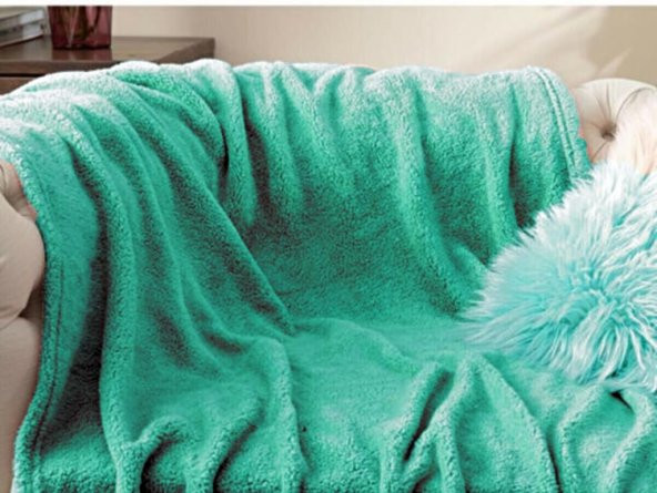 Wellsoft Battaniye,Televizyon Battaniyesi,Peluş, Polar Battaniye,Çift Kişilik 220*230 Mint Yeşil ürün görseli 1