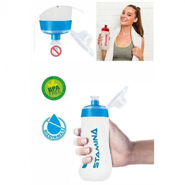 Desenli Sporcu Mavi Su Matarası 700 ml ürün görseli 1