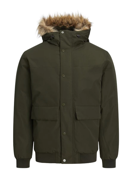 JACK JONES Erkek Haki Renk Kapüşonlu Mont 12236822 ürün görseli 1